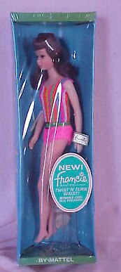 Mattel Francie Barbie Brunette Brown Hair American Girl Side Part Doll in Box