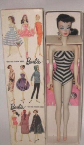 Vintage Original Barbie Bruntte Ponytail Doll #1 with All Accessories w Box 1959