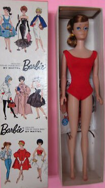 Barbie Red Swirl Hair Doll in Box 1964 Mattel