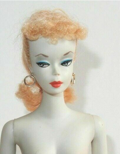 Original Blonde Ponytail Hair Barbie Doll Toy Mattel in Box #2 1959 Ivory Skin