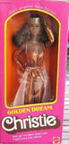 African American Christie Barbie Mattel Doll Quick Curl Golden Dream Box