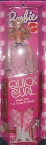 Blonde Hair Quick Curl Barbie Mattel Doll in Box w Accessories 1974