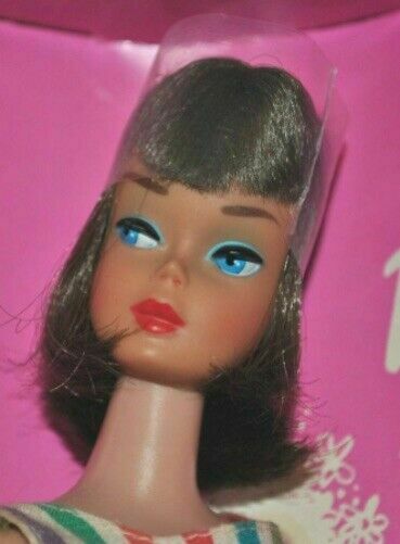 American Girl Barbie Long Hair Silver Brunette Side Part Doll in Box