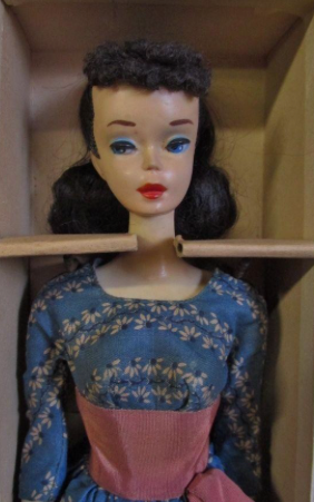 Mattel Barbie #4 Barbie Brunette Ponytail Let's Dance Ball Gown in Pink Silhouette Box