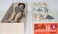 Original Mattel #1 Vintage Barbie Brunette Ponytail Doll in Box & Accessories 1959