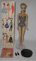 Original Vintage BARBIE BLONDE PONYTAIL #1 Doll in Box with Accessories 1959