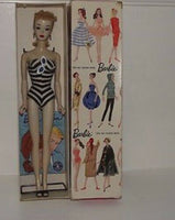 Original Vintage Mattel BARBIE BLONDE PONYTAIL #3 Doll Toy with Box 1959 Poodle